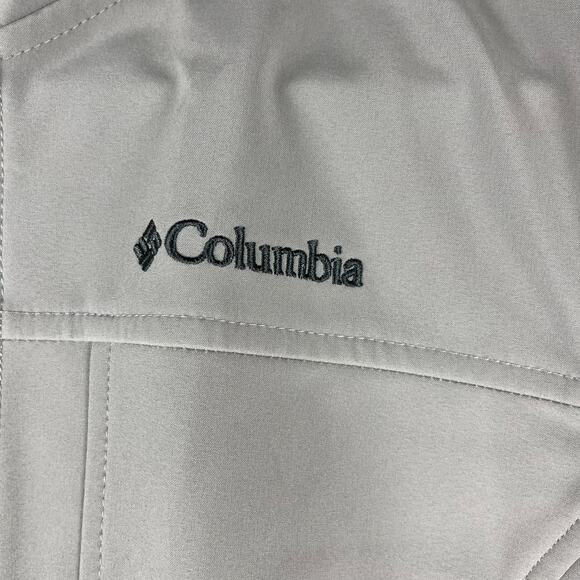Columbia Full Zip Lined Jacket Women's Size Small Light Gray Beige Soft Shell - Picture 4 of 12